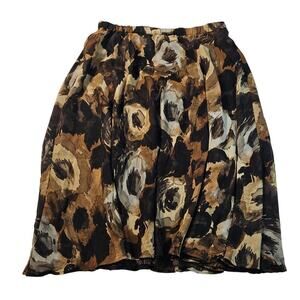 Coldwater creek vintage REVERSIBLE chiffon lined skirt neutral PM PETITE M EUC +